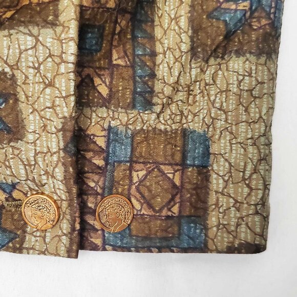 Stan Hicks Mens Hawaiian Casuals Vintage 50s Cropped Shirt Tiki Back Pleats M/L - Picture 7 of 9